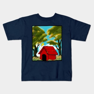 The Red Dog House in Spring Kids T-Shirt